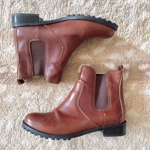 Eileen Fisher Leather Ankle Booties In Brown Size 8 1/2.
